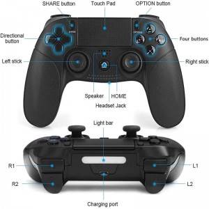 PS4 Controller Wireless Controller for Playstation 4, Game Controllers Compatible with PS4 Console and PC (Black)