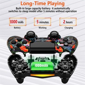 DOSLY Gamepad Controller for PS4, Wireless PS4 Controller Compatible with PS4/Slim/Pro (Black)