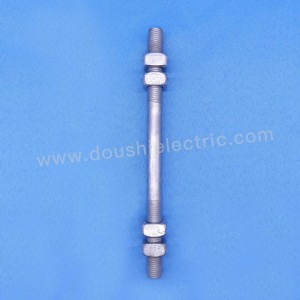 Hot Dip Galvanized Double stud Bolt  with  square nuts