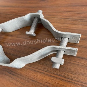 Overhead Transmission Line Fittings Pole Fastening Clamp Hot Dip Galvanized Steel RL Pole Clamp
