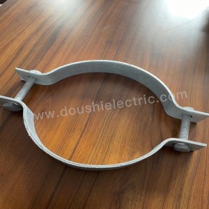 Round Concrete Universal  2A Type Pole Clamp Hot Dip Galvanized Secondary Rack Single Offset Double  Offset Type Pole Band Clamp