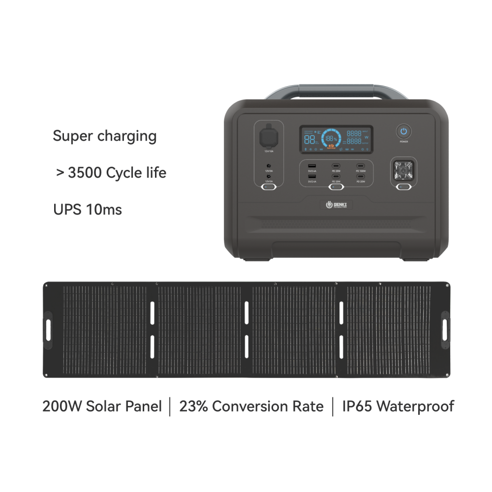 GENKIPWR Portable Power GK-1200&GKS-200 x 1 Solar Panel