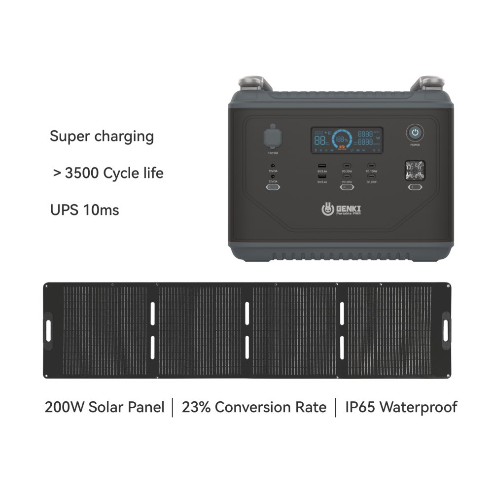 GENKIPWR Portable Power GK-2000&GKS-200 x 1 Solar Panel