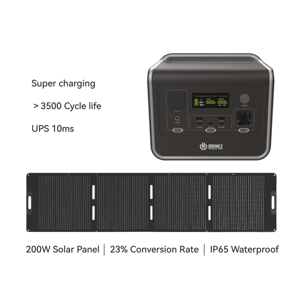 GENKIPWR Portable Power GK-800&GKS-200 x 1 Solar Panel