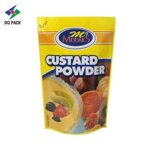 Custard Powder Plastic Packaging Bag Custom Printed Mylar Bag  Antistatic Stand Up Pouch