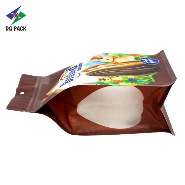factory low price Reusable Spout Pouch - Sunflower Seeds Snack Packaging Bag Qual-Seal Flat Bottom Pouch With Window – DQ PACK detail pictures