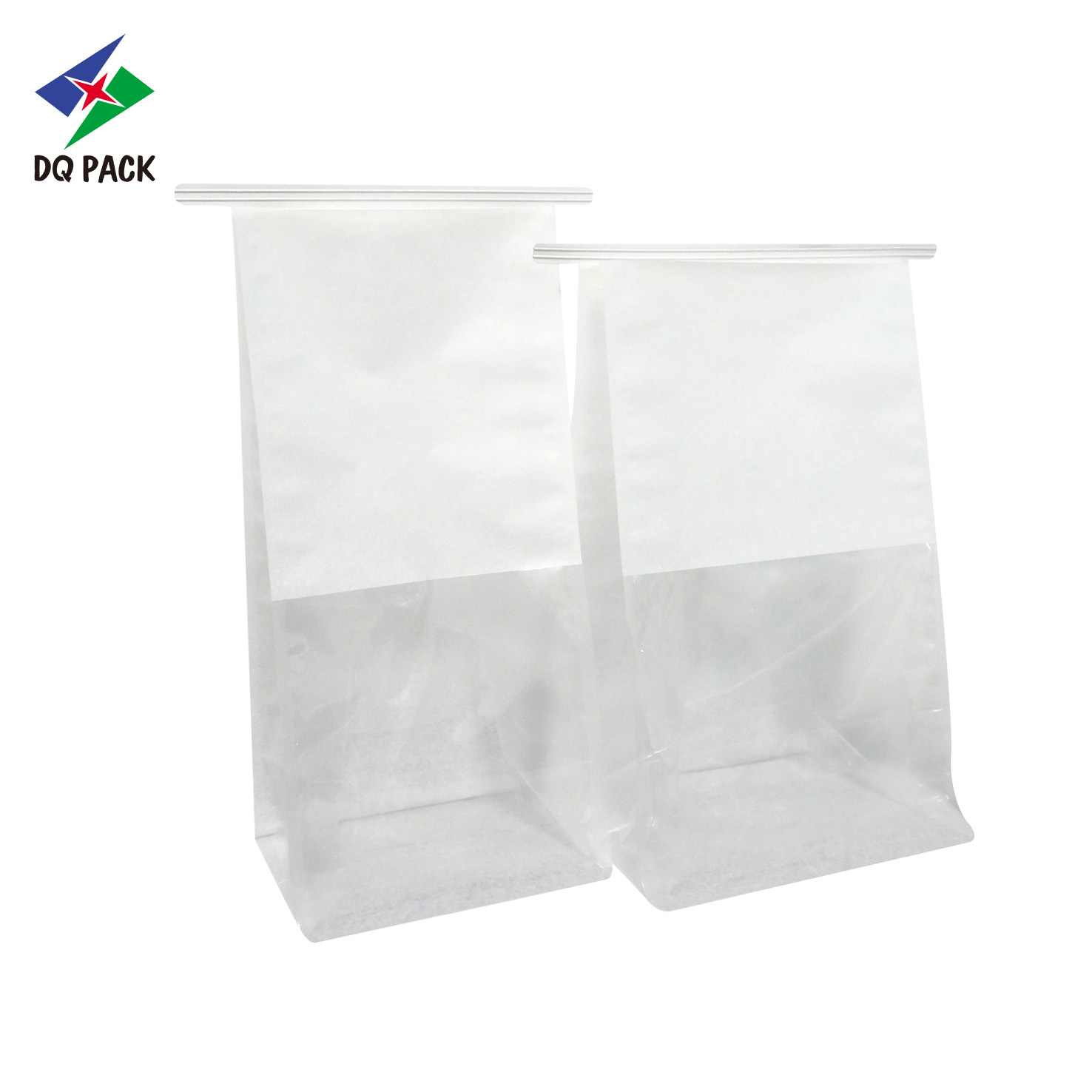 DQ PACK White Kraft Paper Bag Bread Plastic Packaging With Window Featured Image