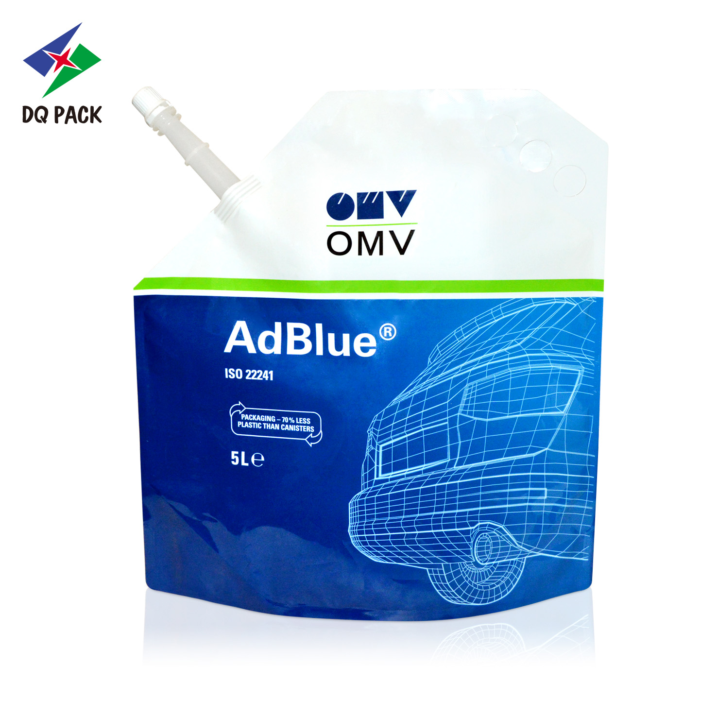 DQ PACK 5L Stand Up Pouch with Special Sport for Adblue Liquid Packaging Bag Plastic Doypack