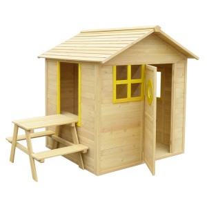 Wooden Playhouse Kids Outdoor Wendy Playhouses with table and chair