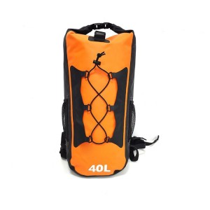 40L orange PVC backpack for traveling hiking