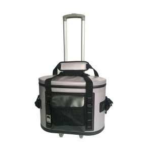Soft sided cooler bag with trolley
