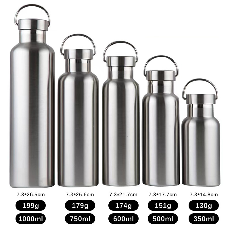 Wholesale BPA Free Double Wall Stainless Steel Insulated Narrow Mouth  Sports Custom Water Drink Bottles with Bamboo Lid