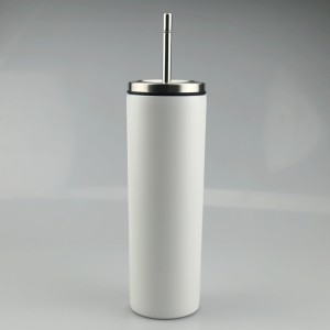 Acrylic Tumbler - 2022 Custom Powder Coated Camping Coffee Mug Travel Cup 20oz Skinny Tumbler with Metal Lid – Dashuya