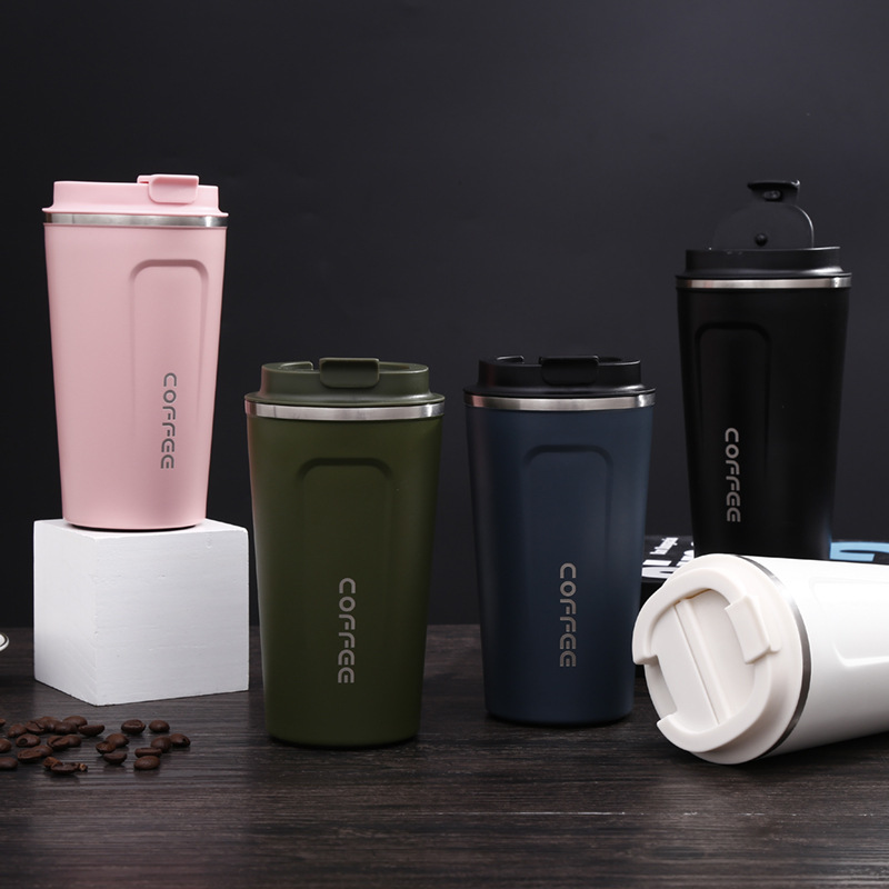 2022 450ml New Modern Style Stainless Steel Double Wall Vacuum Travel Coffee Cup Powder Coated Coffee Mug with Lid