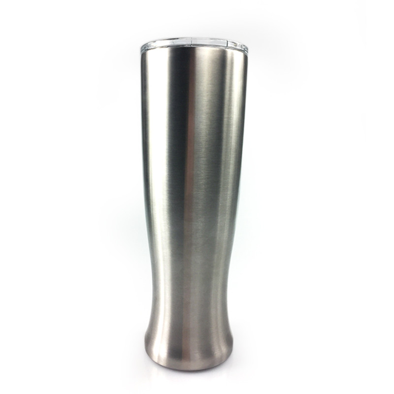 Creative 30oz double wall stainless steel vase shape cup insulated vacuum water bottle pilsner tumbler with lid