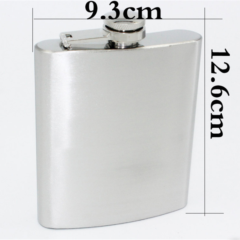 7oz Stainless steel portable square wine hip flask with sealed steel lid