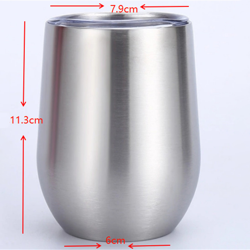 12oz 304 stainless steel double wall vacuum insulated wine tumblers with lids can custom