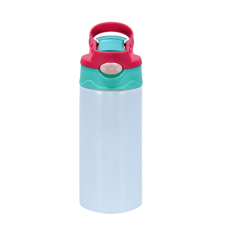 Product name: 12oz Stainless Steel straight white Sublimation blanks Flip Top Kids tumbler Water Bottle