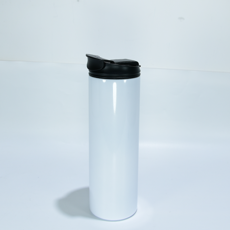 20oz stainless steel double wall insulated vacuum total straight skinny tumbler with metal screw lid