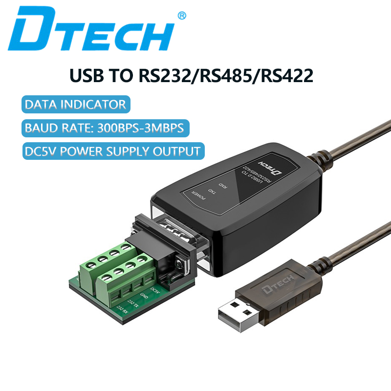 USB ka RS232 RS485 RS422 Ntụgharị DC 5V Serial Adapter Cable 0.5M