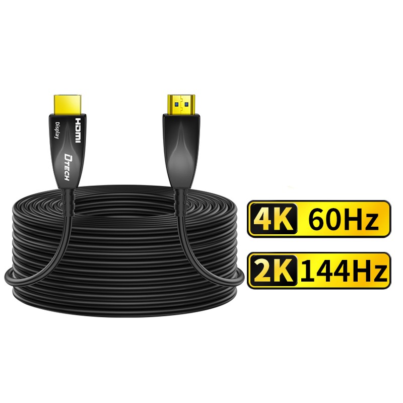 د DTECH فایبر آپټیک HDMI ډول AA کیبل 18Gbps HDR 4K HDMI 2.0 فایبر آپټیکل کیبل 15m