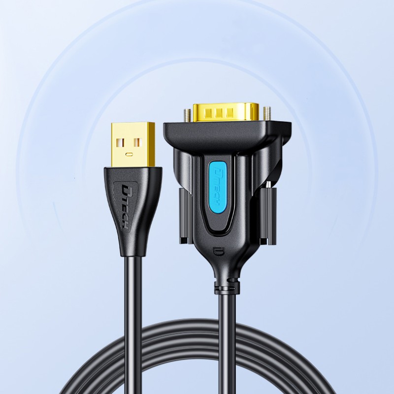 DTECH 3m USB 2.0 دىن RS232 9 Pin Play ۋە قىستۇرما ئايلاندۇرغۇچ سىملىق USB دىن RS232 يۈرۈشلۈك كابېلغا LED چىراغ ئورنىتىلغان.