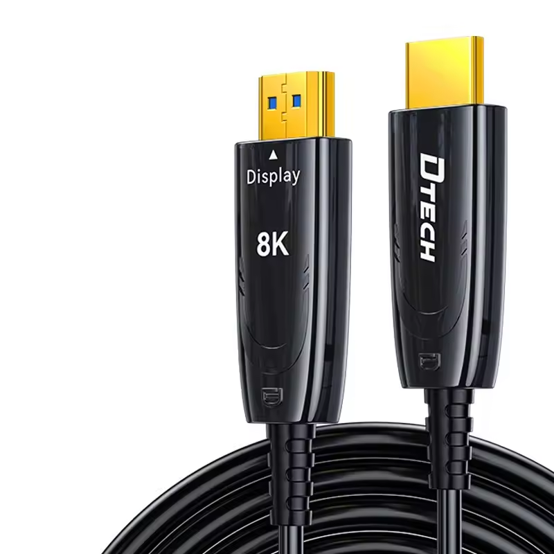 Why is it recommended to use DTECH 8K HDMI2.1 Optical Fiber Cable for decoration buried wiring?