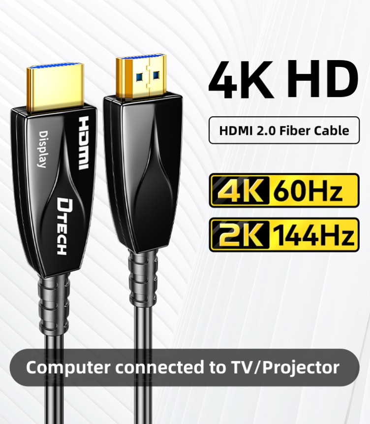 DTECH HDMI 2.0 Type A-A Cable 20M HDR ARC 4K UHD HDMI AOC Active Optical Fiber Cabo