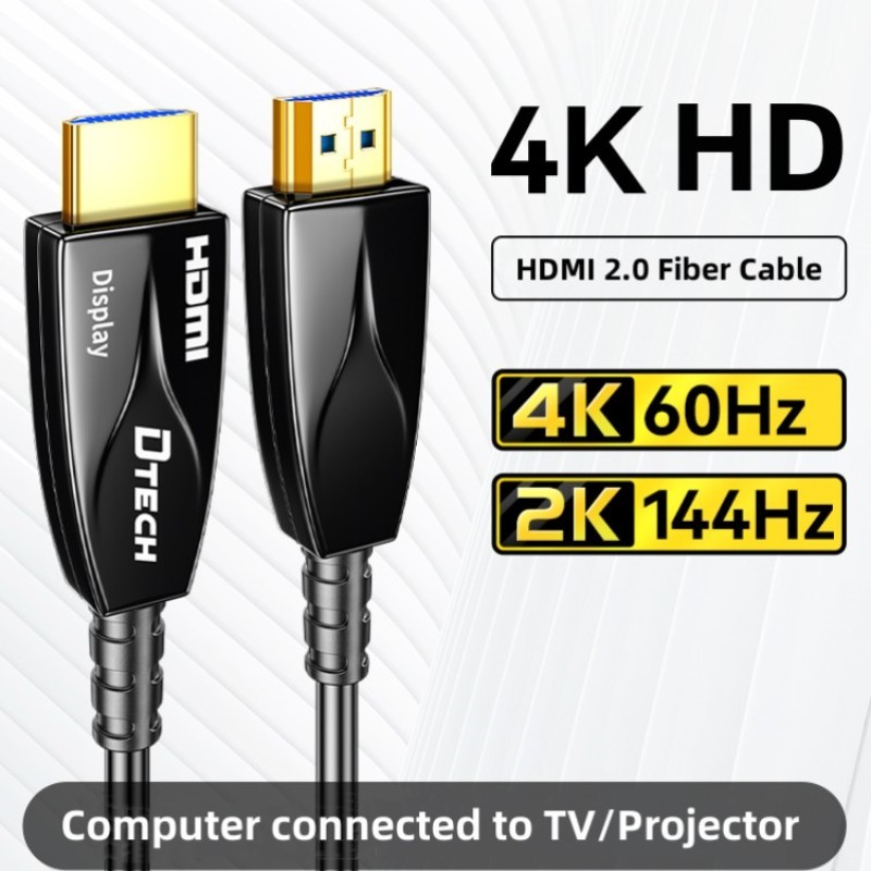 DTECH HDMI 2.0 Tîpa AA Kablo 20M HDR ARC 4K UHD HDMI AOC Çalak Fiber Optîka Çalak