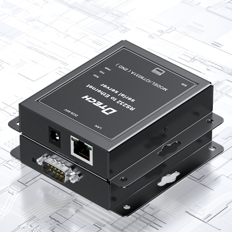 ម៉ាស៊ីនមេបណ្តាញ DTECH Serial Port RS232 RS485 ទៅ Ethernet TCP RTU Serial Server Converter