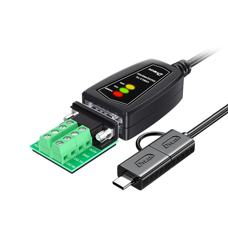 DTECH DB9 erkak seriyali konvertor adapter kabeli Alohida konnektor C tipidagi USB3.0 dan RS485 RS422 RS232 gacha kabel