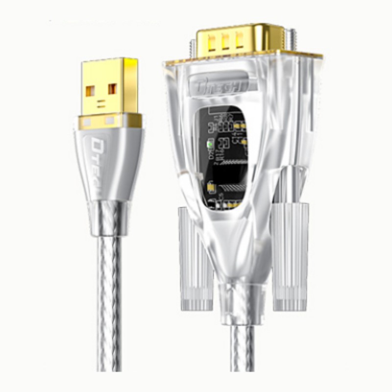 DTECH 0.5m 1m 1.5m 2m 3m 300bps ~ 460800bps Seòrsa A Transparent USB 2.0 Gu RS232 DB9 Serial Converter Cable