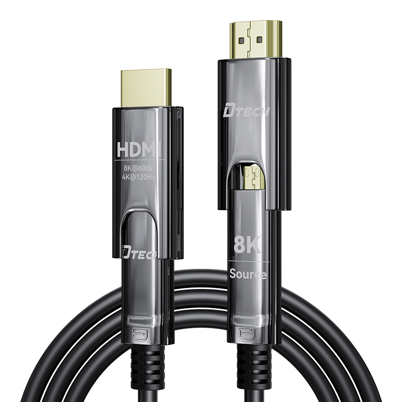 Dtech ഡബിൾ-ഹെഡ് സ്പ്ലിറ്റ് HDMI ഫൈബർ ഒപ്റ്റിക് കേബിൾ