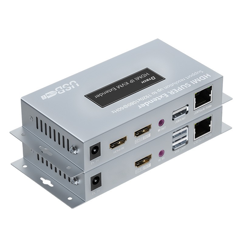 DTECH 1080P 60Hz وڊيو آڊيو USB Hdmi Extender Over IP Transmits HDMI IP KVM Extender 150m سپورٽ Cat5e/Cat6e