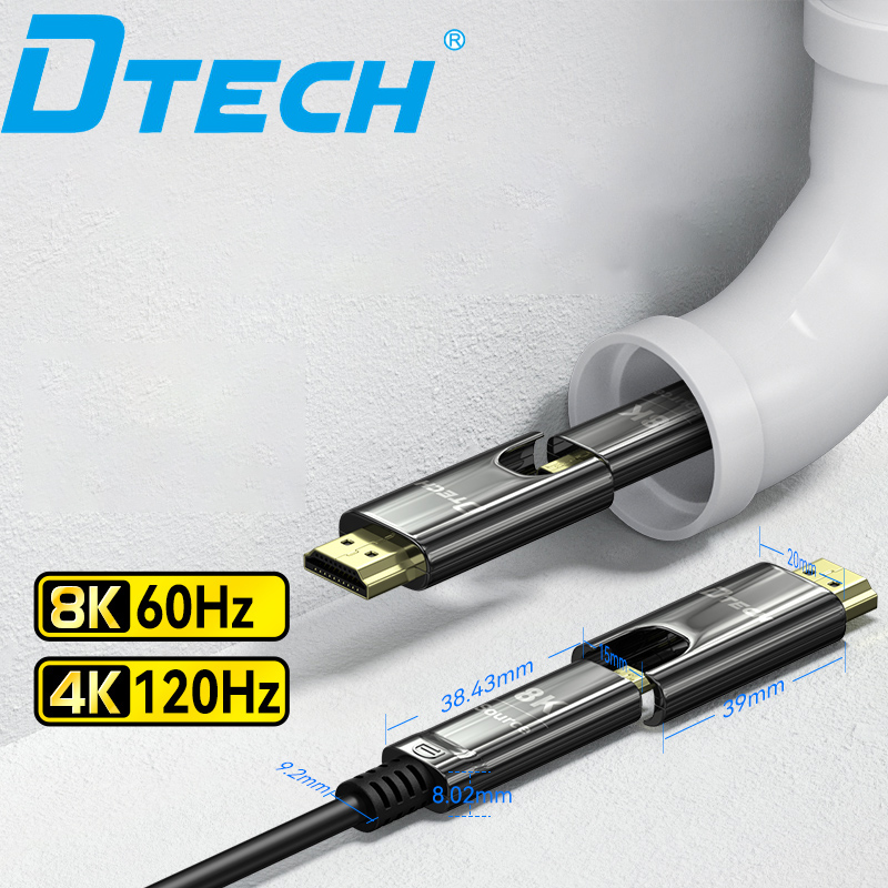 HDMI 8K Cable 48Gbps Txiv neej rau Txiv neej Armoud AOC Fiber Optical Optic 8k HDMI 2.1 AOC HDMI Fiber Optic Cable