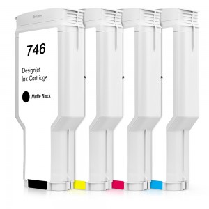 Cartucho de tinta remanufacturado Compatible con 300ML, 6 colores, 746, para impresora HP DesignJet Z6 Z9 Z5600 con Chip