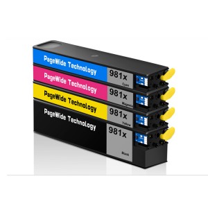 981 981X 981XL Kartrid Tinta Kompatibel dengan Tinta Pigmen untuk HP PageWide 586dn 556xh 586z 586f 556 E55650
