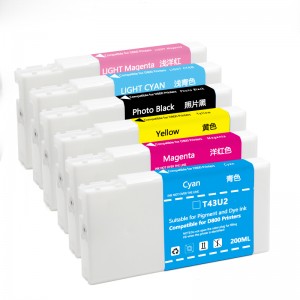 200ML/PC T43W1-T43W6 Compatible Ink Cartridge With Full Dye Ink For Epson SureLab SL-D880 Printer