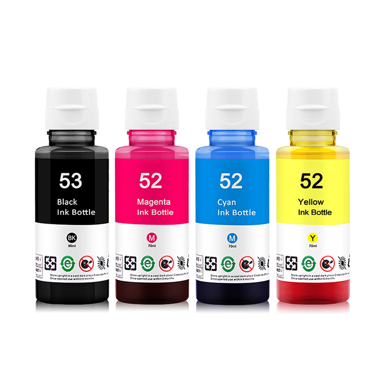 100ML/Bottle GT53 GT52 Refill Dye Ink ສໍາລັບເຄື່ອງພິມ HP GT 5810 5820
