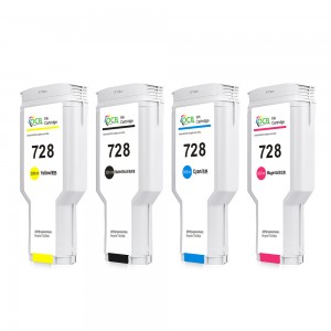 300ML 4 Pieces Cartucho 728 Compatible Ink Cartridge With Chip For HP DesignJet T730 T830 Printer