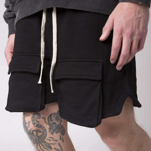 OEM/ODM China China Men′s Summer Black Athletic Sweatshorts Cargo Shorts Stretchy Tracksuit Workout Beach Streetwear Mesh Loose Shorts Pants Wear