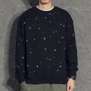 factory Outlets for China Wholesale Clothing Custom Hight Quality Clothes Washed Old Finished Cotton Printed Crewneck Sweatshirts for Men