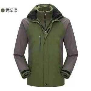 2021 Outdoor jacket customized printed work clothes mountaineering wear three in one waterproof jacket