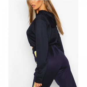 2021 Newest Fashion Wholesale Sports Top Sweatshirt Long Sleeves Fleece Fit Drawstring Hem Cropped Hoodie Women