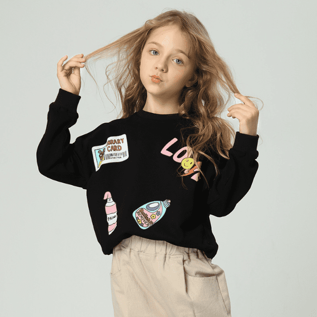 Hot New Products Kid Hoodies - 2021 Newest fashion print cotton fleece crewneck roundneck kids sweat  – Dufiest