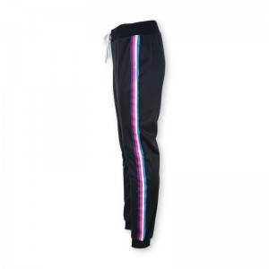 Women’s track bottom with side colorful herringbone tape decoration