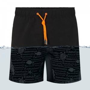 Waterproof Custom Oem Fashion Swim boardshort Adult  Mens Beach Shorts with water reveal ink