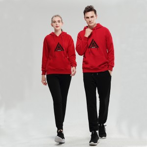 Factory wholesale Crew Neck Sweatshirt - 2020 New season Casual Hoodies CVC french terry pullover red color Custom for sweetheart – Dufiest