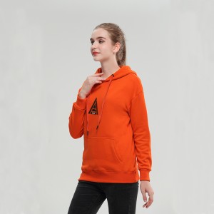 2020 new season Casual Hoodies CVC french terry pullover orange color Custom for lovers