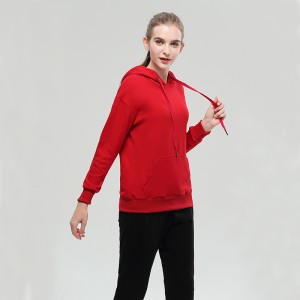 2020 New season Casual Hoodies CVC french terry pullover red color Custom for sweetheart